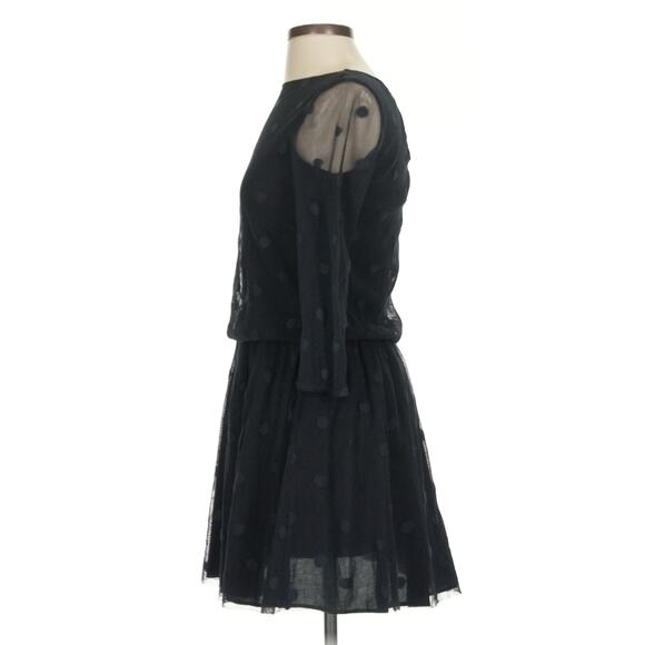 Sézane polka dot chiffon dress EU 34 US 2  sheer sleeve Parisian cocktail party - Picture 5 of 15